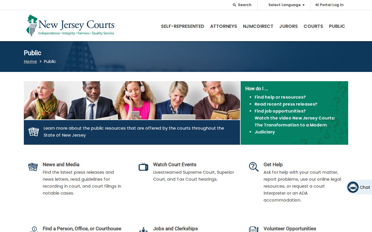 New Jersey Courts criminal case and disposition search interface